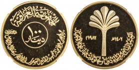 IRAQ: Republic, AV 100 dinars, 1982/AH1402, KM-158, Nonaligned Nations Baghdad Conference, mintage of only 10,000 pieces, NGC graded Proof 65 Ultra Ca...