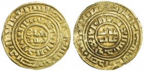 CRUSADERS: KINGDOM OF JERUSALEM: AV bezant (3.48g), NM, ND (ca. 1190-1260), CCS-5a, A-730, derived from type A-729 of the Fatimid ruler al-Âmir, super...