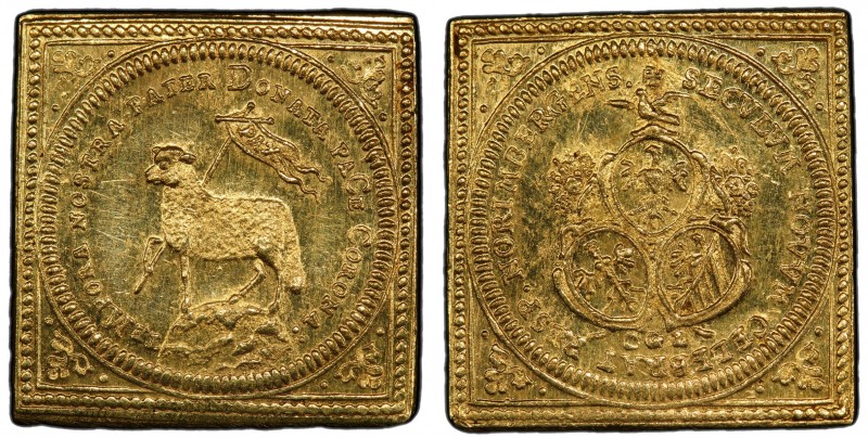 NUREMBERG: AV klippe ducat (dukatenklippe), "1700", KM-258, Fr-1886, mintmaster ...