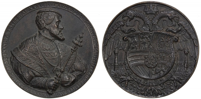 HOLY ROMAN EMPIRE: Charles V, 1519-1556, AE medal, 1537, Habich-1926; Löbbecke-5...