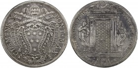 PAPAL STATES: Clement X, 1670-1676, AR piastra, 1675, KM-371, Dav-4081, one-year type, Holy Door closed, VF.
Estimate: $250 - $350