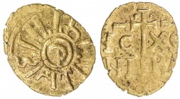 SICILY: Enrico, 1194-1196, AV tari (1.05g) (Palermo), Spahr-9, name in Arabic around central symbol // tall cross, choice EF.
Estimate: $140 - $170
