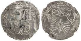 SPAIN: Fernando and Isabel, 1469-1504, AR 4 reales, Seville, ND, CC-2814, assayer D variety with D in the shape of a square and six arrows in the bund...