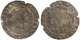 SWEDEN: Johan III, 1568-1592, AR mark (6.94g), [15]73/69, SM-54b, Hob-52, 31mm issue from Stockholm Mint, crowned wheat sheaf above two diagonal lines...