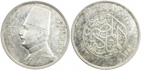EGYPT: Fuad I, as King, 1922-1936, AR 20 piastres, 1933/AH1352, KM-352, AU.
Estimate: $130 - $170