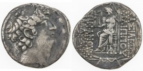 SELEUKID KINGDOM: Philip I Philadelphos, ca. 95-75 BC, AR tetradrachm (14.75g), Antioch, SC-2463, diademed head right // Zeus Nikephoros seated left, ...