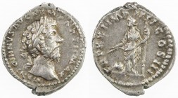 ROMAN EMPIRE: Marcus Aurelius, 161-180 AD, AR denarius (3.44g), Rome, 166-167, RIC-170, laureate bust right, M ANTONINVS AVG ARM PARTH MAX // Providen...