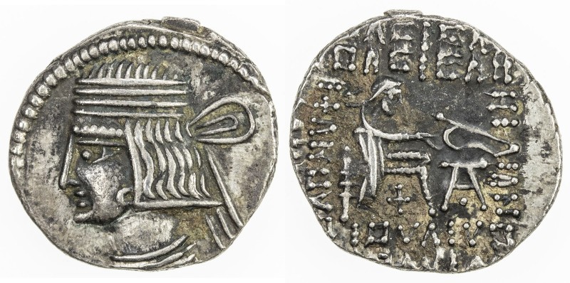 PARTHIAN KINGDOM: Pakoros II, 78-105 AD, AR drachm (3.61g), Ekbatana, Sellwood-7...