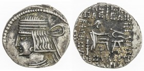 PARTHIAN KINGDOM: Pakoros II, 78-105 AD, AR drachm (3.61g), Ekbatana, Sellwood-73.11, Shore-395, diademed bust left, beardless // archer seated right,...