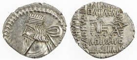 PARTHIAN KINGDOM: Vologases III, 105-147 AD, AR drachm (3.78g), Ekbatana, Sellwood-78.7, Shore-416, diademed bust left, long sharp beard // archer sea...