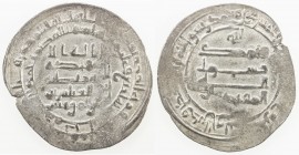 ABBASID: al-Muqtadir, 908-932, AR dirham (3.57g), Halab, AH304, A-246.2, rare mint, some weakness, as usual for this mint, VF-EF, S. 
Estimate: $100 ...
