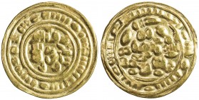 SULAYHID: 'Ali b. Muhammad, 1047-1081, debased AV dinar (1.97g), NM, ND, A-1075.3, probably struck locally in Yemen, perhaps by the Hamdanids of San '...