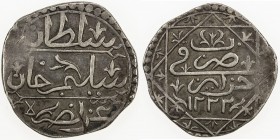 ALGIERS: Selim III, 1789-1807, AR ¼ budju (3.25g), Jaza 'ir, AH1222, KM-48, X-like graffiti on the reverse, very scarce type, VF, R. 
Estimate: $100 ...