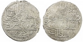 TURKEY: Mustafa II, 1695-1703, AR piastre (18.82g), Edirne, AH1106, KM-121.1, VF-EF.
Estimate: $90 - $120