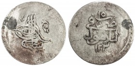 TURKEY: Selim III, 1789-1807, AR piastre (12.20g), Islambul, AH1203 year 15, KM-498, minor stain, better date, VF, ex Ahmed Sultan Collection. 
Estim...
