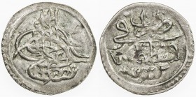 TURKEY: Mustafa IV, 1807-1808, AR para (0.31g), Kostantiniye, AH1222 year 1, KM-536, unusually nice bold strike, very rare in this quality, AU.
Estim...