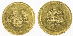 TURKEY: Abdul Mejid, 1839-1861, AV ¼ memduhiye (0.40g), Kostantiniye, AH1255 year 2, KM-657, choice AU.
Estimate: $50 - $75