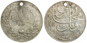 TURKEY: Abdul Hamid II, 1876-1909, AR medal, AH1314, NP-1128, 24mm, Medal for the War with Greece (Yunan Muharabsei Madalyasi), tughra of Abdul Hamid ...
