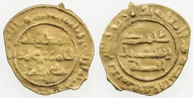 SAFFARID: Ahmad b. Muhammad, 923-963, AV fractional dinar (0.89g), Sijistan, AH340, A-1411, citing his son Khalaf b. Ahmad as the heir, VF, R. 
Estim...