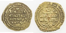 SAFFARID: Khalaf b. Ahmad, 972-980, AV fractional dinar (1.50g), Sijistan, AH382, A-1420.2, Khalaf named only Wali al-Dawla Abu Ahmad, caliph al-Qadir...