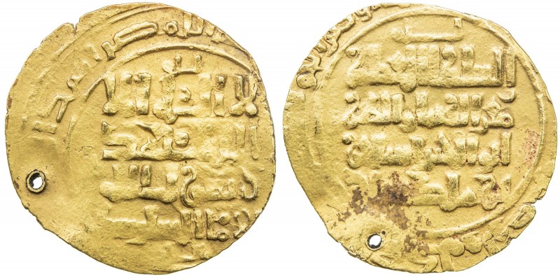 GREAT SELJUQ: Sanjar, 1118-1157, AV dinar (3.25g) (Nishapur), DM, A-1686, fine g...