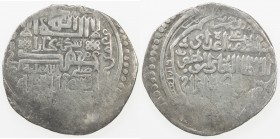 CHAGHATAYID KHANS: Qazan Timur, 1343-1346, AR dinar (7.81g), Bukhara, AH(7)45, A-2004, mint name in the reverse field, sikka bukhara, with the additio...