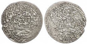 SHAYBANID: 'Abd Allah I, 1539-1540, AR tanka (4.73g), Balkh, AH94x, A-2985, unusual countermark on the obverse, obscuring the last digit of the date, ...