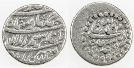 DURRANI: Ahmad Shah, 1747-1772, AR rupee (1.15g), Mashhad, year 8, A-3093, lovely strike, regnal year on the reverse, impressive VF, R. 
Estimate: $9...