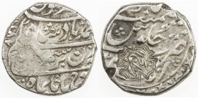 DURRANI: Anonymous, AR rupee (11.31g), Attock, AH1182 year 2x, A-B3096.1, countermarked rayij 1190 (thus during the reign of the next ruler Taimur) in...