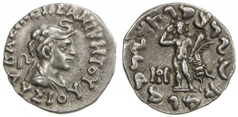 INDO-GREEK: Lysias, ca. 120-110 BC, AR drachm (2.44g), Bop-4C, diademed and drap...