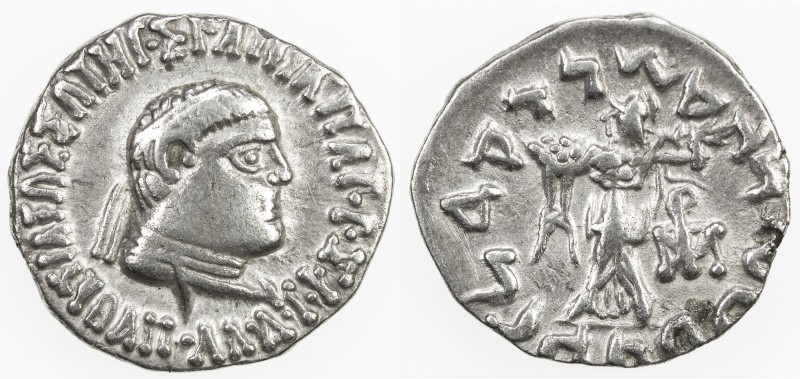 INDO-GREEK: Apollodotus II, ca. 80-65 BC, AR drachm (2.36g), Bop-2D, king 's hea...