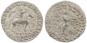INDO-SCYTHIAN: Azes II, 35-1 BC, AR tetradrachm (9.69g), [Taxila Sirsukh], Mitch-2267, king on horseback // Pallas standing, with shield & long spear,...