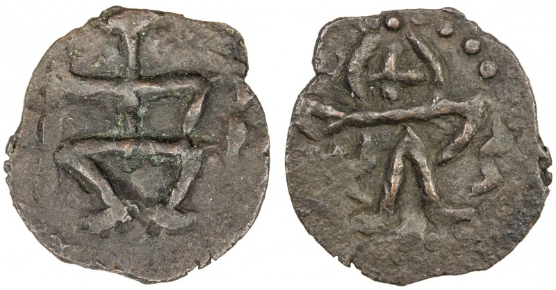 POST-KUSHAN: Anonymous, ca. 4th century, AE unit (2.25g), Pieper-1257 (this piec...