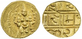 VIJAYANAGAR: Venkatapiraya III, 1630-1641, AV ½ pagoda (1.80g), Mitch-835, Venkatashwara standing under arch // legend, later local imitation at somew...