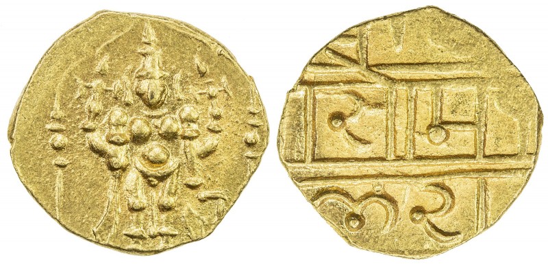 VIJAYANAGAR: Venkatapiraya III, 1630-1641, AV ½ pagoda (1.93g), Mitch-835, Venka...