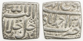 MUGHAL: Akbar I, 1556-1605, AR square rupee (11.43g), Ahmadabad, IE38, KM-88.1, VF.
Estimate: $70 - $100