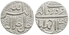 MUGHAL: Akbar I, 1556-1605, AR rupee (11.46g), Ahmadabad, IE40, KM-93.2, month of Farwardin, bold strike, VF-EF.
Estimate: $70 - $90