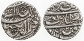 MUGHAL: Jahangir, 1605-1628, AR jahangiri rupee (13.62g), Qandahar, AH1022 year 8, KM-155.5, 1 testmark, excellent strike, VF-EF, R. 
Estimate: $120 ...