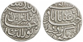 MUGHAL: Jahangir, 1605-1628, AR sawai rupee (14.31g), Ahmadabad, AH(10)19 year 6, KM-158.3, lovely strike, choice VF.
Estimate: $120 - $150