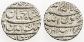 MUGHAL: Shah Jahan I, 1628-1658, AR rupee (11.44g), Tatta, AH1051 year 15, KM-224.18, choice EF.
Estimate: $65 - $85