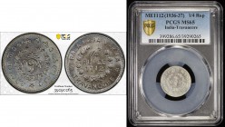 TRAVANCORE: Bala Rama Varma II, 1924-1949, AR ¼ rupee, ME1112 (1937), KM-62, PCGS graded MS65.
Estimate: $50 - $75