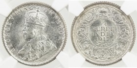 BRITISH INDIA: George V, 1910-1936, AR ¼ rupee, 1917(c), KM-518, fully lustrous, NGC graded MS64.
Estimate: $40 - $60