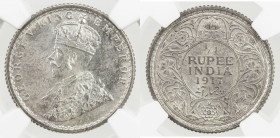 BRITISH INDIA: George V, 1910-1936, AR ¼ rupee, 1917(c), KM-518, NGC graded MS63.
Estimate: $40 - $60