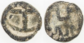 TRANQUEBAR: Christian IV, 1620-1648, lead kas (1.88g), ND, KM-47.1, Jensen-55, large "4" within uncrowned letter C for Christian, with pellet added ri...