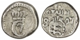 TRANQUEBAR: Christian VII, 1766-1808, AR 1 royalin (1.32g), 1807, KM-168, Jensen-318, lovely strike with full date, VF, R. 
Estimate: $130 - $170