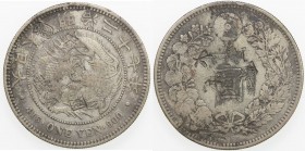 CHOPMARKED COINS: JAPAN: Meiji, 1868-1912, AR yen, year 27 (1894), Y-A25.3, large Chinese merchant chopmark and single assay chop, VF, ex D. R. Bain C...