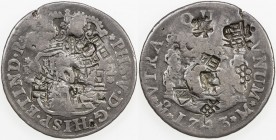 CHOPMARKED COINS: MEXICO: Felipe V, 1700-1746, AR 2 reales, 1743-Mo, KM-85, assayer M, 'pillar dollar ' or 'columnario ' type, many large Chinese merc...