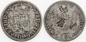 CHOPMARKED COINS: MEXICO: Fernando VI, 1746-1759, AR 2 reales, 1750-Mo, KM-86, assayer M, 'pillar dollar ' or 'columnario ' type, several large Chines...