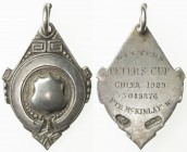 CHINA: AR medal (8.74g), 1929, sterling silver fob medal engraved WINNERS / PETERS CUP / CHINA 1929 / 3049876 / PTE. MCKINLAY W., with Full Birmingham...