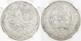 AFGHANISTAN: Amanullah, 1919-1929, AR 2½ afghanis, SH1306 year 9, KM-913, light surface hairlines, two-year type, NGC graded Unc details.
Estimate: $...